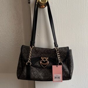 Juicy Couture Black Shoulder Bag with Heart Detail